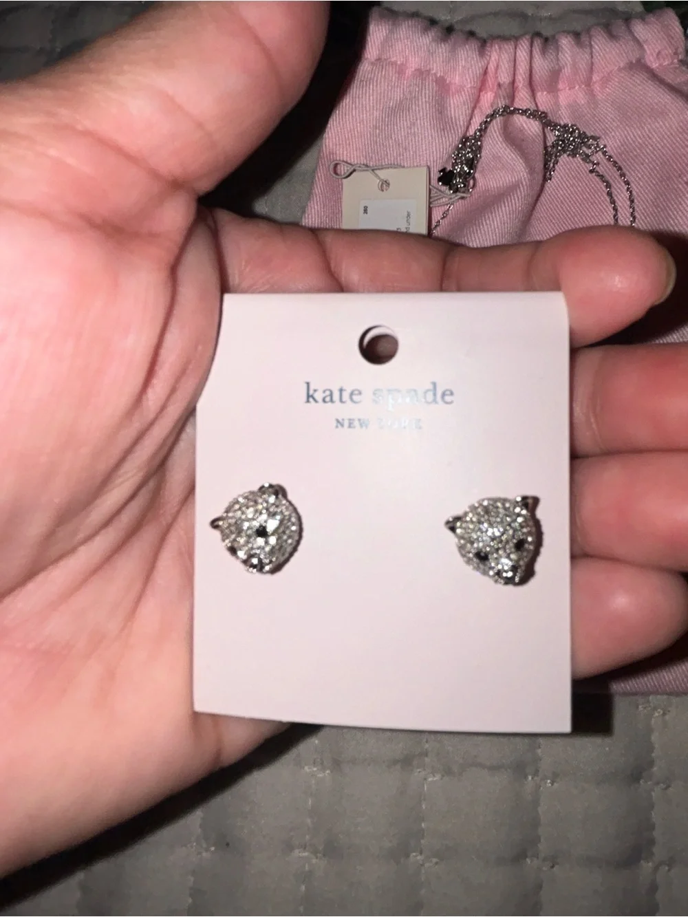kate spade silver bear Jewelry Set - Necklace & Stud Earrings